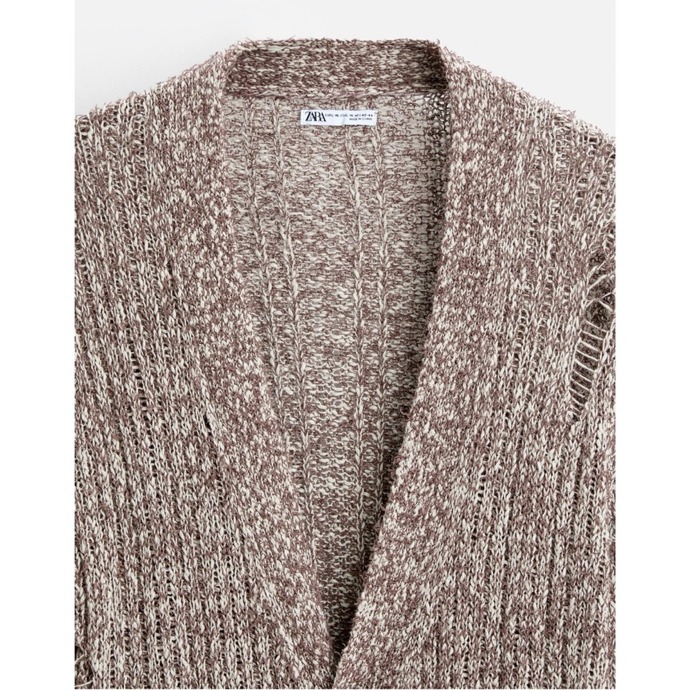 ZARA RIPPED EFFECT CARDIGAN - Picture 8 of 8